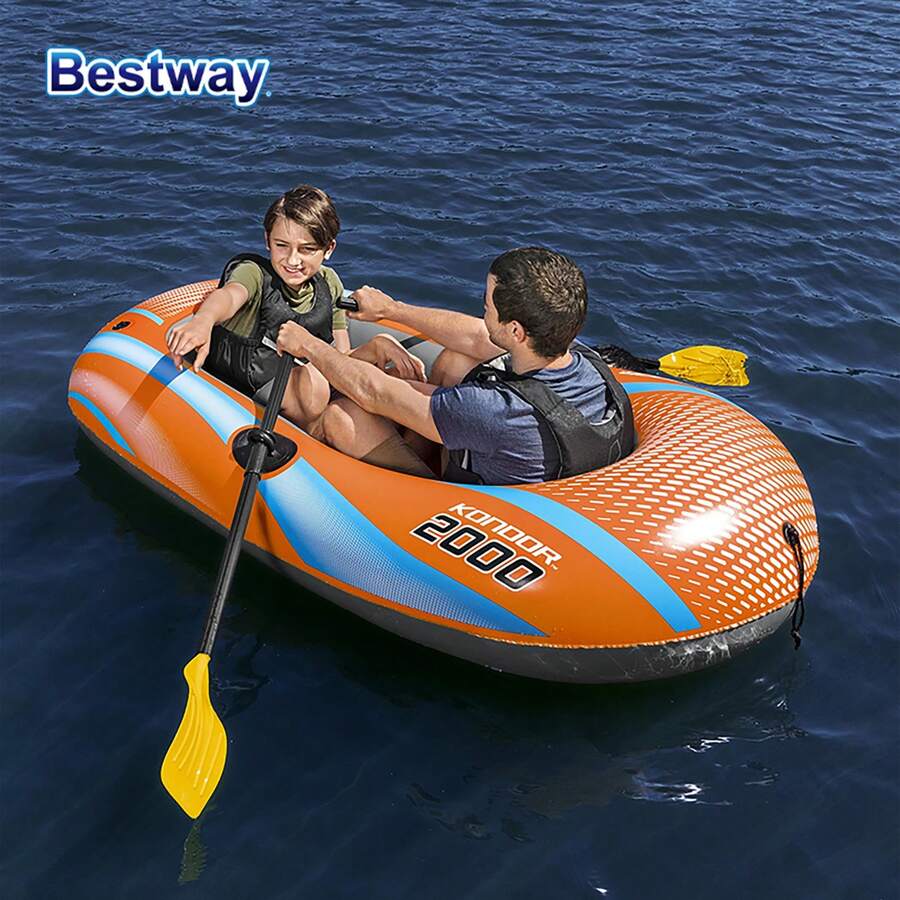 Bestway 61142 2 Person Heavy Duty Inflatable Kayak - Long Lasting PVC ...