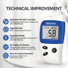 Sinocare Accu2 Blood Glucose Monitor Fullset In Mmol/L With 100 Test Strips - KIT With 100 Strips - View 4