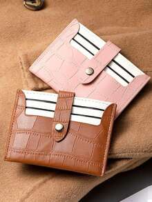 Slim Large Capacity Small Card Holder, Multi-Functional Card Slots Wallet, Women's Delicate Leather PU Card Case - Multicolor - View 2