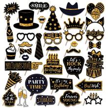 36 Pcs Birthday Photo Booth Props Blue Birthday Photo Booth Props Birthday Party Selfie Props Party Photo Booth Props Birthday Decorations Backdrop Decorations Birthday Props For Photography - Royal Blue - View 6