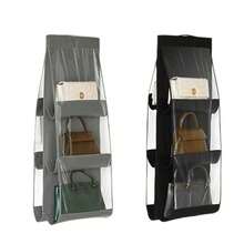 Keep Your Handbag Collection Neat And Accessible With Our Black Hanging Handbag Organizer, A Must - Have For Cross - Border . This Organizer Features A Sleek, Black Exterior With Transparent PVC Compartments, Allowing You To Easily View And Select Your Bags Without Rummaging. - Multicolor - View 4