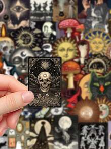 50pcs Mysterious Heavenly Curse Decorative Sticker Pack For Phone Case, Journal, Guitar, Helmet, Skateboard, Laptop, Self-Adhesive Art Decal