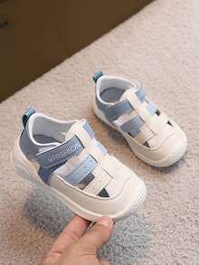 Unisex Toddler Rubber Sole Hook And Loop Sandals, Fashionable & Versatile - Blue - View 6