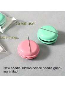 Needle Extractor & Sharpener,Sewing Combination Set Colorful Macaron Style - Wipe Needle Fabric Embroidery DIY Sewing Tool Bead Needle Magnet Box Perfect For DIY Sewing, Embroidery, With Handy Magnetic Storage Function