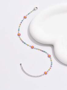 1 Peça Pulseira de Tornozelo Estilo Boho da Moda com Margarida de Cobre, Uso Diário, Acessório para Praia de Férias, Presente Ideal para Aniversário/Feriado