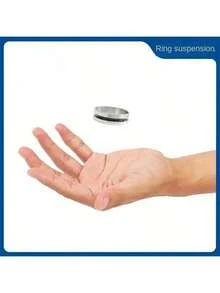 1 Pc Stainless Steel Magic Floating Ring - Random Size - Suitable For Adults, Street & Stage Magic Levitation Tricks, Innovative Illusion Gadget For Party Entertainment & Gifts, Birthday, Christmas, Holiday Gifts, Magic Props - Low Price - Multicolor - View 2