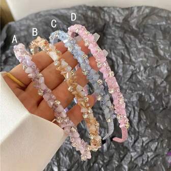 Set de 4 diademas de estilo coreano con cristales para mujer, accesorios para el cabello de hada del bosque, 2025 Nuevo