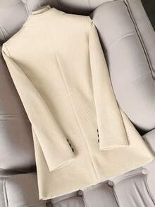 HOMEYEE Women's Lapel Long Sleeve Vintage Elegant Casual Business Professional OL Top Blazer For Autumn/Winter - Màu be - Xem 2