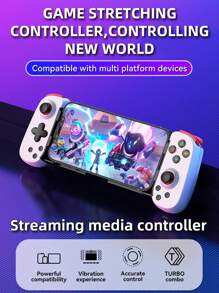 בקר Bluetooth Stretch למשחקים ניידים - קליפס טלפון מתכוונן בגודל 181 מ"מ | תמיכה בסטרימינג אלחוטי וסימולטור ארקייד (אנדרואיד/IOS) | קל לתפעול + מדריך התקנה קל בתמונות