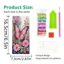 1 Stück DIY Schmetterling Diamant Kunst Handyhalter, Acryl Kristall Strass Handyhalter und Spiegel Bastelset für Frauen, Mosaik Bastelset, Kunsthandwerk Geschenk für Freunde und Familie, geeignet für Urlaub und Festtagsparty Heim- und Schminktisch Dekoration