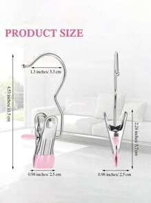 Premium Stainless Steel Clothes Clip, Adjustable Metal Pants Hanger With Clips,Laundry Clothes Nail With Hook, Portable Hanging Clothes Clip Decorations Costumes Decor Festival Decor Pants And Skirt Hangers With Grip Clips,Spring,Minimalist,Summer Tops