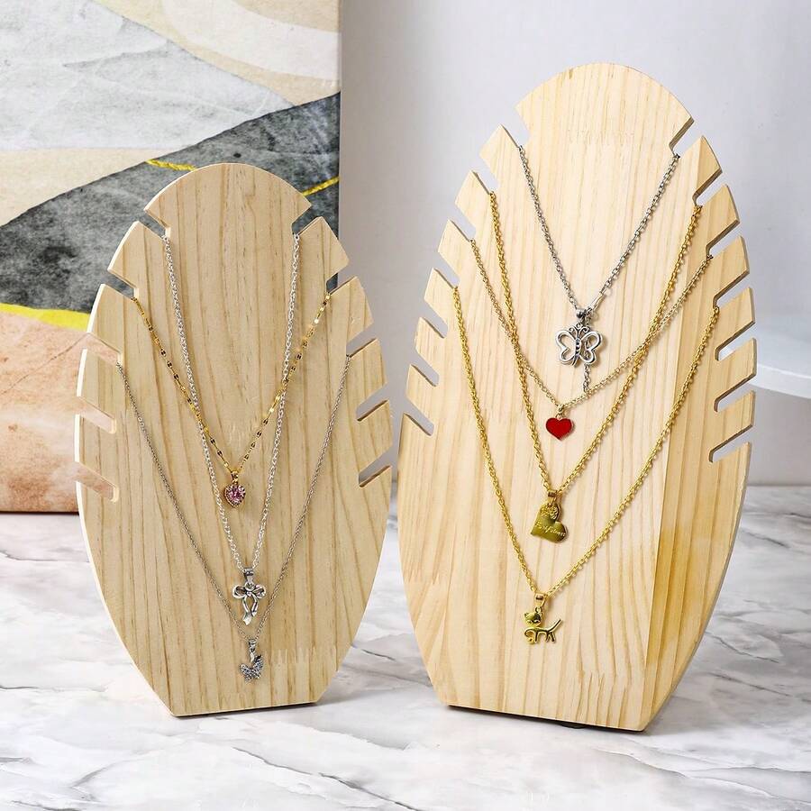 Flame Shape Necklace Pendant Jewelry Display Stand Solid Wood Counter Pendant Display Stand Jewelry Organizer Rack Jewelry Display