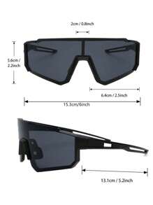 1pc Plastic Black One-Piece Rubber Soft Temples Cool Classic Simple Sport Style Sports Glasses For Climbing Club Hiking Accessories For Summer Beach Vacation,Outdoor,Travel