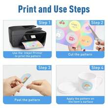 10/50 hojas de papel de vinilo imprimible A4 resistente al agua transparente para impresora de inyección de tinta, adhesivo DIY para hacer etiquetas y pegatinas autoadhesivas - Multicolor - Ver 6
