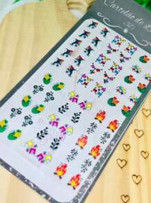 60 Adesivos de Unha 3DFesta Junina Exclusivo Linha Nail aert Autocolantes (JUNINA 1) Festa Junina