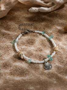 Women's Bohemian Seed Beaded Necklace Set, Hawaiian Handcrafted Turquoise Beach Bead Necklace Jewelry