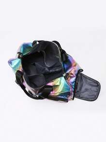 Sac de voyage grande capacité léger arc-en-ciel laser perle - organisateur de gym étanche séparation humide/sec avec compartiment à chaussures indépendant pour la saison scolaire, le fitness, le yoga et les voyages. Accessoires scolaires