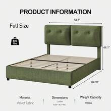 Twin/ Full/ Queen/ King Size Bed Frame, Upholstered Platform Bed Frame With Pillow Headboard, Soft Cloud Bed Frame, No Box Spring Required, Easy Assembly, Beige/ White/ Pink/ Grey/ Blue/ Green, Twin/ Full/ Queen/ King * Bed Frame Queen Queen Bed Frame Bed Frame Full Full Size Bed Frame King Size Bed Frame Twin Bed Frame Room Decor Home Decor Christmas Decor Bedroom Decor Valentine Day Decor Storage Living Room Decor Furniture House Decor - Green - View 8