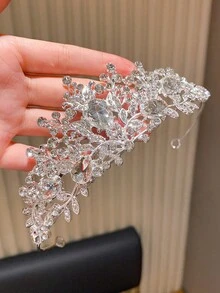 1pc High-End Elegant White Crown Headband Hair Accessory For Girls - White - View 4