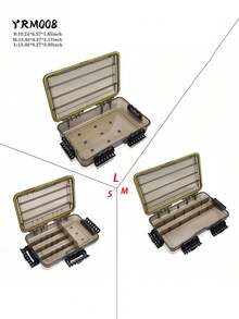 防水渔具盒大容量钓鱼配件工具收纳盒鱼钩假饵盒钓鱼用品 - 灰色 - 查看 2