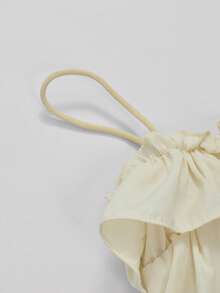 Summer Casual Solid Color Ruffle Hem Slip Camisole - Apricot - View 2