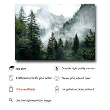 1 幅无框北欧自然风景墙面艺术帆布海报印刷绿色森林山脉摄影画适用于公寓、客厅、卧室、现代家居装饰 - 彩色 - 查看 6