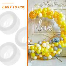 3pcs Balloon Strips Party Supplies, 16.4Ft White Balloon Arch Decoration For Wedding, Party, Birthday, Graduation