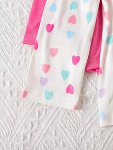 10pcs/Set Baby Girls Casual Long Sleeve T-Shirt And Pants, Cute Sweet Heart & Letter Printed Stretchy Pullover Top And Trousers Set, Suitable As Underclothes Or Standalone Wear For Baby Girl In Spring/Autumn - Green - View 10