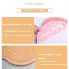 1pc Pink Silicone Foot Massager & Scrubber Pad Set For Bathroom Foot Washing And Rubbing Wonder, Slouchy Person's Foot Brush, Foot Sole Massage Pad, Home Bathroom Foot Rubbing Pad, Anti-Slip Foot Washing Strap, Suction Cup