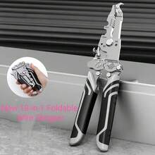 18 合 1 不锈钢多功能剥线钳，适合家庭使用 - 剥线、剥皮、拉线、压接、工业绕线、切割 - 銀色 - 查看 2