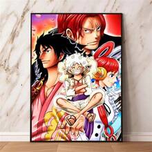 1 件热门经典动漫海报海贼王帆布海报高清印刷多环境使用房间墙壁艺术儿童礼物无框 - 彩色 - 查看 12