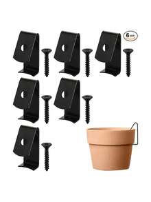 6pcs Metal Flower Pot Clips, 5-8 Inch Standard Terracotta Pot Holder - Durable Plant Pot Lock Hooks, Suitable For Indoor And Outdoor Use, Flower Pot Clips (Due To The Manufacturing Process Of The Product Itself, There Will Be Some Obvious Scratches On The Surface Of The Product.) - Multicolor - View 6
