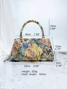 Túi xách thêu họa tiết hoa xuân/hè mới cho nữ, phong cách cổ điển, họa tiết hoa Trung Quốc, phù hợp với sườn xám, lý tưởng để sử dụng hàng ngày, tiệc tùng, tụ họp, đám cưới, nhẹ, mặt dây chuyền cổ điển đa năng, ví đeo tay thanh lịch cho nữ - Màu vàng - Xem 9