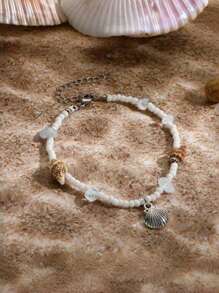 Women's Bohemian Seed Beaded Necklace Set, Hawaiian Handcrafted Turquoise Beach Bead Necklace Jewelry