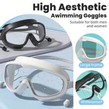 Professional Adult Large Swimming Goggles Waterproof With Earplugs Diving Anti-Fog HD Swimming Goggles For Men And Women