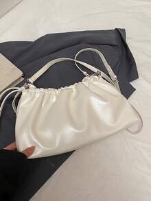 Tas Selempang PU Warna Polos dengan Tali Serut, Tas Bahu Modis dengan Gesper, Tas Selempang untuk Bepergian Sehari-hari, Cocok untuk Jalan-jalan, Berbelanja, Kehidupan Sehari-hari, dan Berkomuter. - MultiWarna - View 6