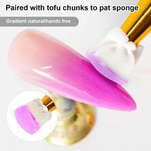 免洗渐变绘画凝胶套装，春夏 9 色浸泡 9 色渐变凝胶指甲油，含 50 块指甲海绵和 4 个爪式金属抓取器，渐变指甲海绵，法式美甲 DIY 美甲，适用于沙龙和家庭美甲 DIY