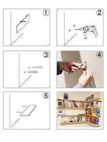 1 kệ gỗ treo tường nổi, thiết kế rộng cho nhà bếp, phòng khách hoặc trưng bày - Nhiều màu - Xem 5