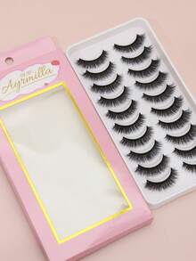 10 Pairs Eyelashes Of Natural False Eyelashes Fluffy Soft Dramatic 3D Mink Eye Multi-Layer Mascara Short Thick Extension Bulk False Eyelashes Black Thin Long Eyelashes 3D Mink Lashes Long Wispy Eyelashes - Natural Lashes - View 9