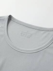Three Pieces Men's Fitness Sports Tank Tops, Summer Thin Outdoor Running Sleeveless Training T-Shirt Solid Colorwith Reflective Strip, Casual Beach Clothing