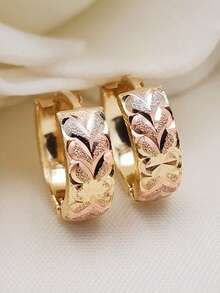 1 par de pendientes de aro elegantes, diseñados para mujeres, adecuados para bodas, compromisos, fiestas de aniversario, regalos del Día de San Valentín - 10# - Ver 13