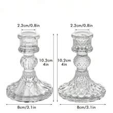 14 piezas de portavelas de vidrio pulidos - Portavelas para velas de té para el Día de San Valentín, boda, decoración del hogar y fiestas nocturnas