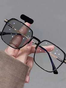 1pc Fashionable Gradient Ocean Fashion Glasses For Outdoor Activities Clear Glasses Accessories