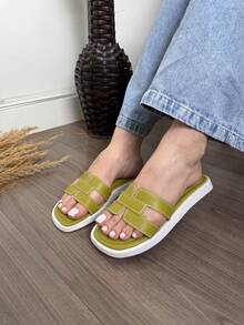 Women's Casual Comfortable Sandals, Popular - Tunika 4027 - Màu xanh Ô liu - Xem 2