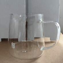 1 pieza Cafetera de vidrio de borosilicato de alta calidad, juego de café, cafetera de vidrio para compartir café para uso en el hogar con tapa de madera de palisandro, de vuelta a la escuela