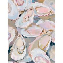 1pc Preppy Summer Coastal Oyster Sea Shell Posters And Printed Canvas Painting Wall Art Pictures Home Interior Decor Optional Frame ,Wall Art With Frame - Multicolor - View 67