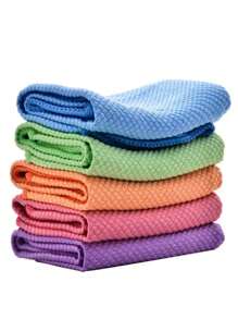 Lavette à motif sans couture d'écailles de poisson, linge absorbant pour le lavage de la vaisselle, des vitres, des miroirs, des tables, rag de nettoyage de la maison et de la cuisine, lavette super absorbante pour le nettoyage des vitres, chiffon de nettoyage de voiture