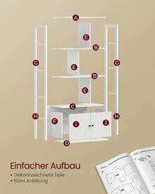VASAGLE Bookcases - 白色 - 查看 6