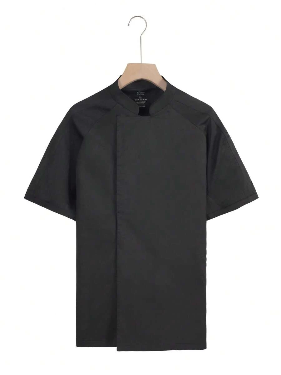 Short-Sleeved Chef Uniform For Summer And Autumn, Breathable Mesh Design, Suitable For Both Male And Female Chefs In The Kitchen And Restaurant. - màu đen - Xem 1