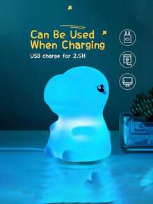 1 pièce Veilleuse en silicone de dinosaure, veilleuse portable en silicone RGB de 16 couleurs changeantes, lumières rechargeables USB convenant aux cadeaux de dinosaure pour Halloween, Noël et fête, idéal pour la décoration de la maison